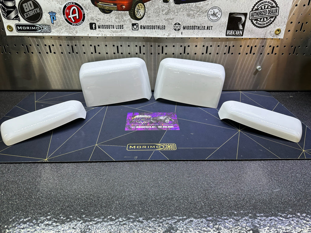 ECOTRIC Chrome Tow Mirror Cap Covers For 2014-2019 Chevy Silverado & GMC Sierra - Replaces OEM 23444125, 23444126, 23444119, 23444120 (Pair, Triple Chrome Plated)