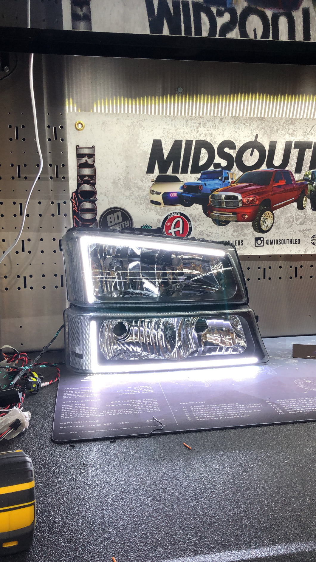 2003-2006 Silverado Half Halo Pre-Built Headlights – MidsouthLED